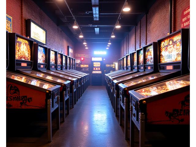 산업 디자인 테마의 핀볼 게임존